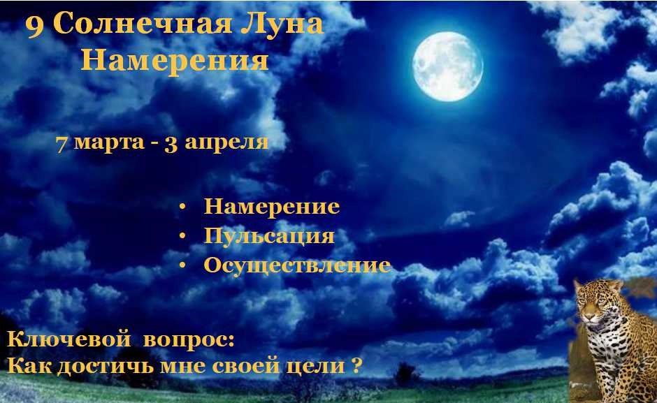 9 Солнечная Луна Намерения ягуар